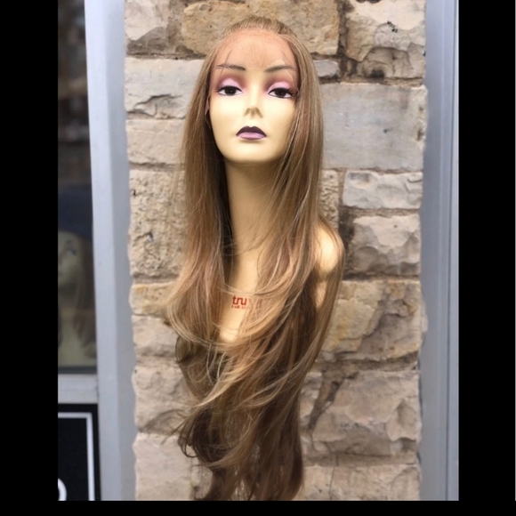 Blonde mix long ponytail wig